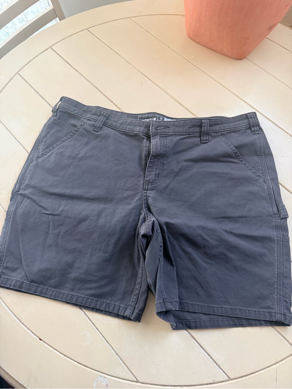 Carhartt womans Charcoal Flat Front Casual Shorts